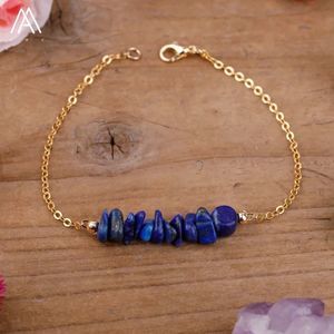 ✨NEW✨ Lapis Gemstone With Gold Chain Bracelet